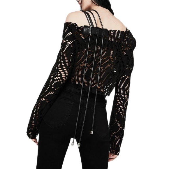 Devil Fashion Long Sleeved Crop Top - Picture 4 of 7